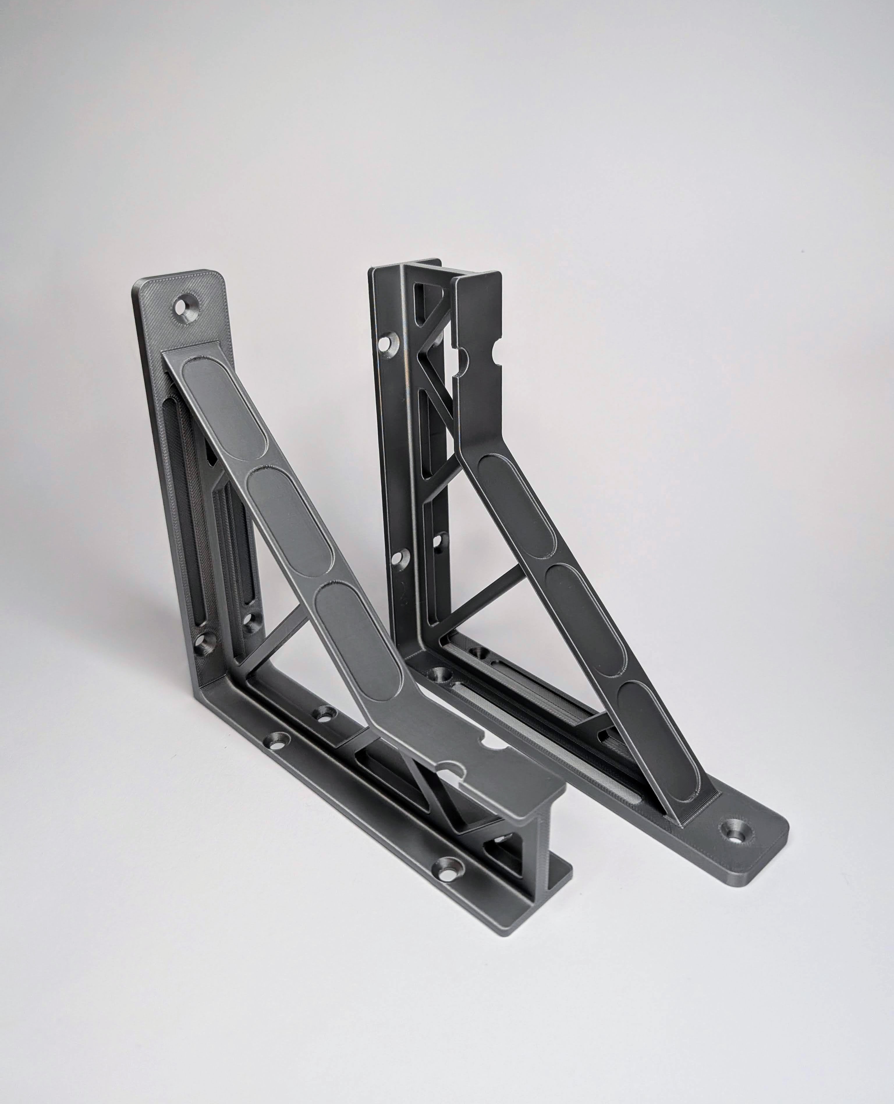 3D-printede hylleknekter for tilpassede hyller.