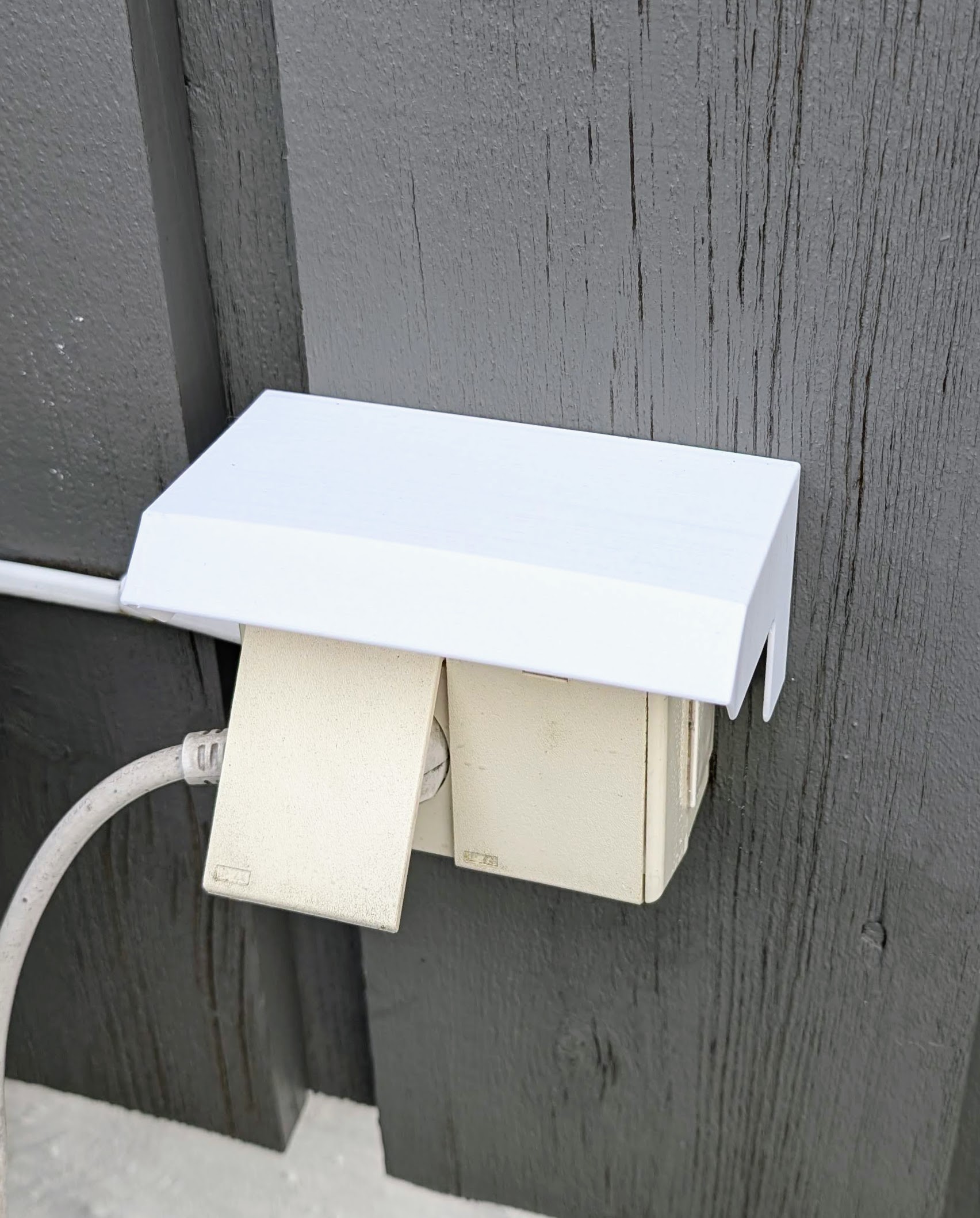 3D-printet regndeksel for å beskytte utendørs kontakter.